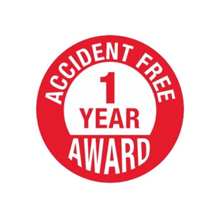 Accident Free 1 Year Award Hard Hat Decal